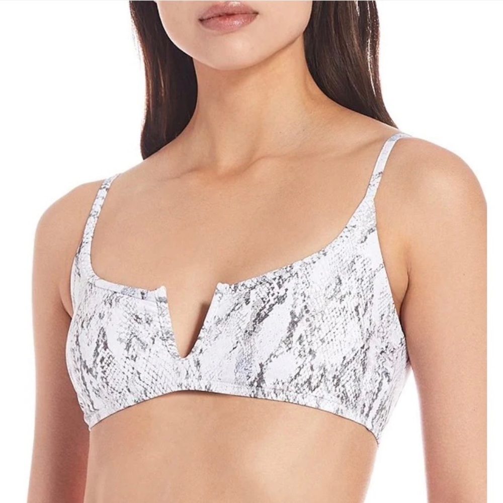 Giani Bini Mademoiselle V-wire snake print bralette tank bikini swim top